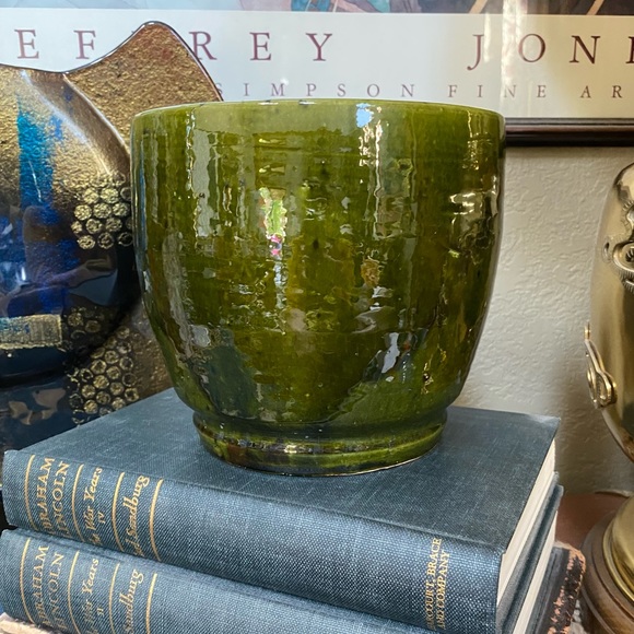Vintage Accents Green Ceramic Pottery Planter Pot Poshmark